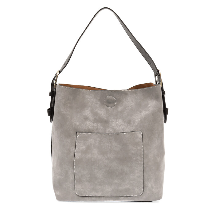 Luxe Hobo Bag in Soft Metallic Gray