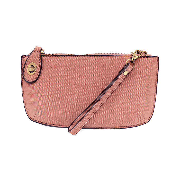 Linen Crossbody Wristlet in Pink