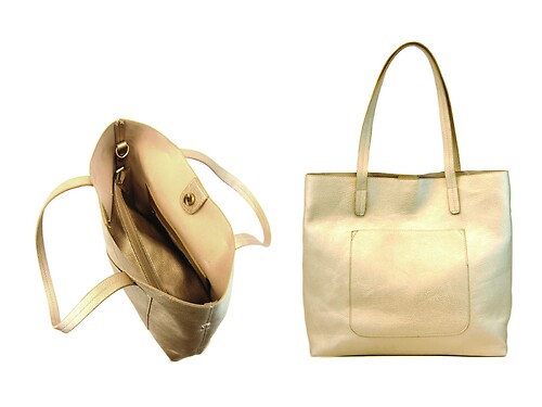 Metallic Gold Carryall Tote