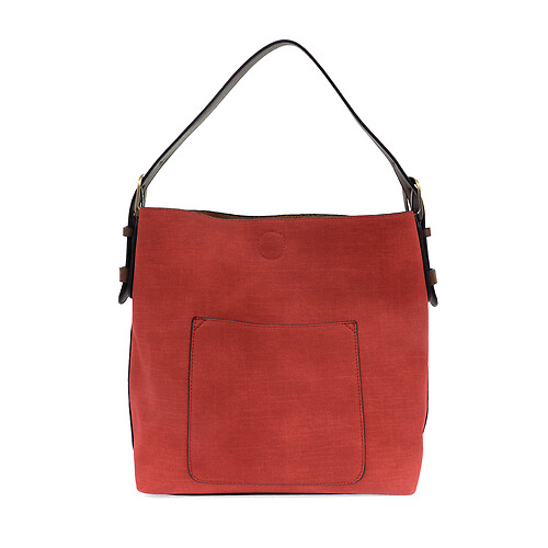 Linen Hobo Bag in Red