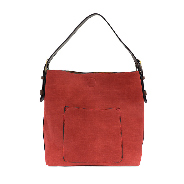 Linen Hobo Bag in Red