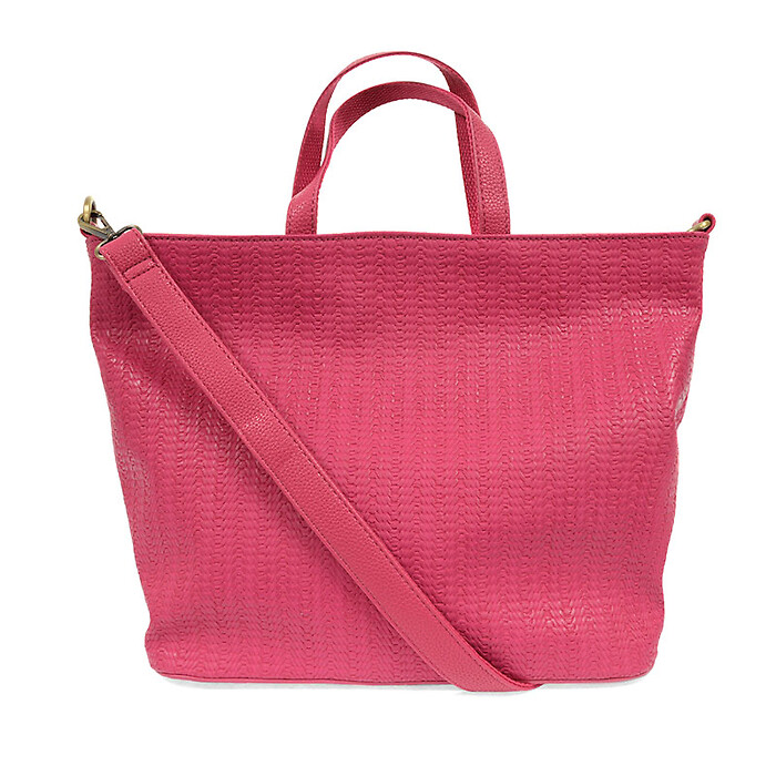Woven Convertible Bag in Bold Pink