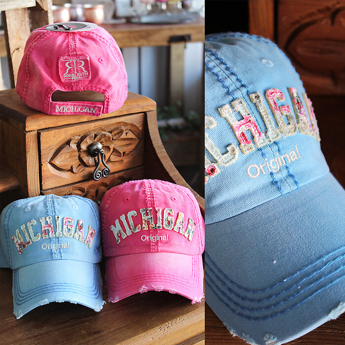 Blue Distressed Ball Cap