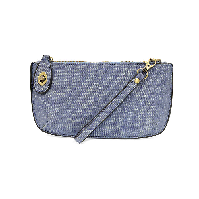 Woven Crossbody Wristlet in Light Denim